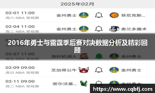 2016年勇士与雷霆季后赛对决数据分析及精彩回顾